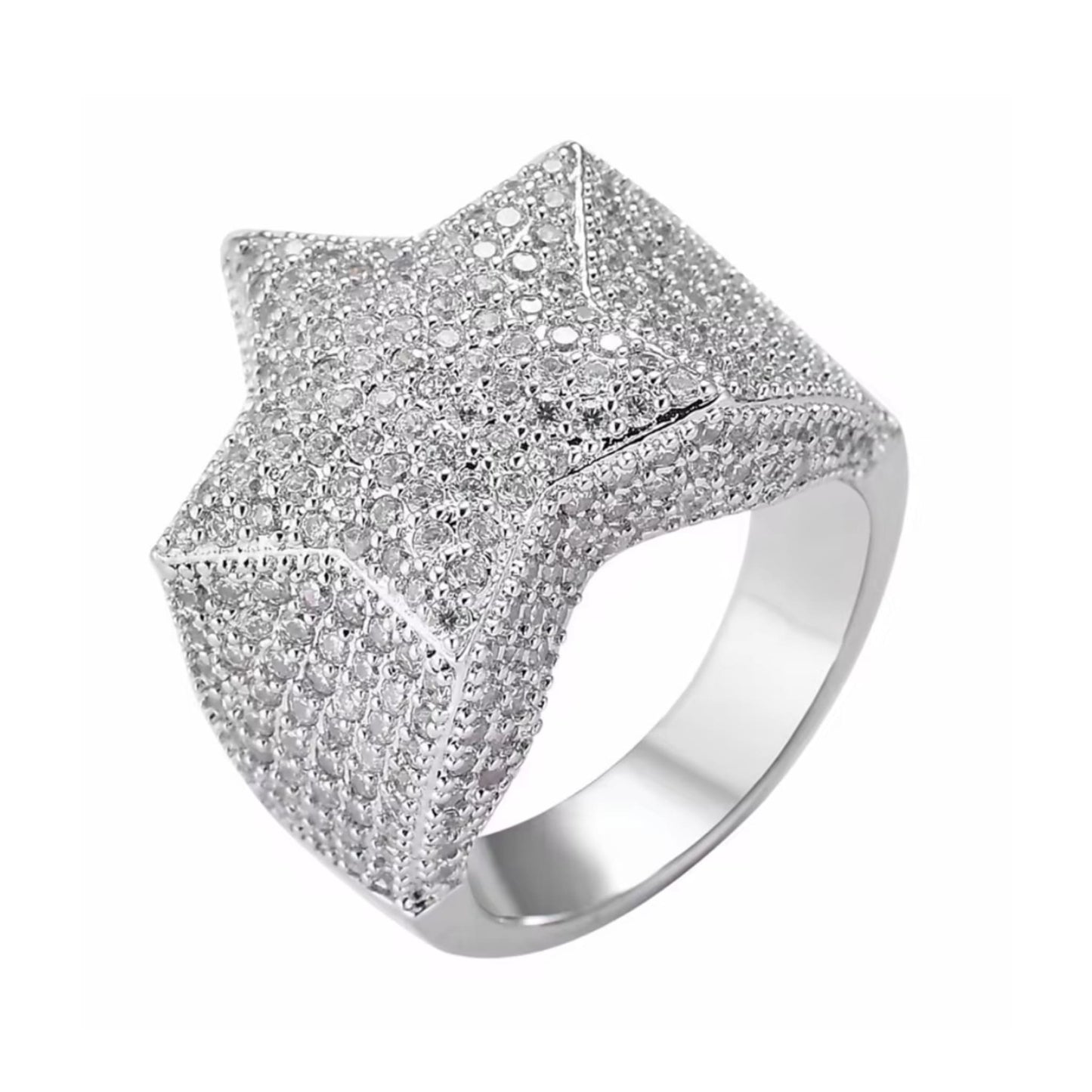 Bague étoile ice argent