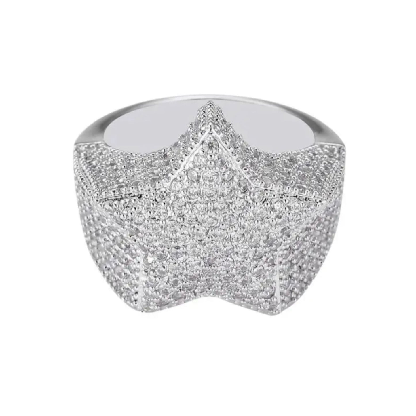 Bague étoile ice argent