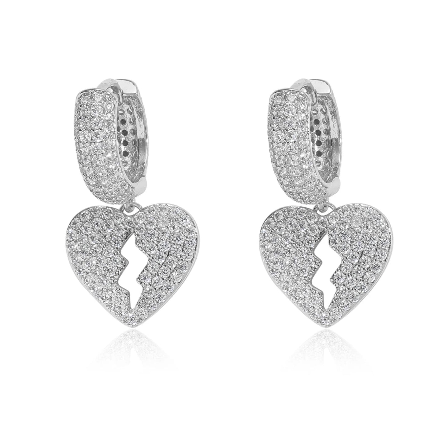 Boucle d’oreille coeur brisé ice