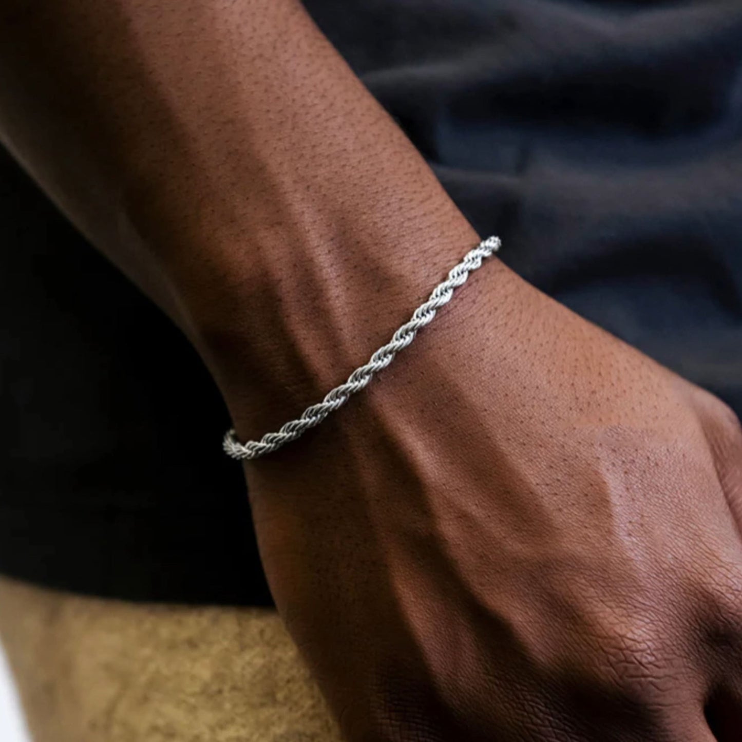 Bracelet torsadé argent