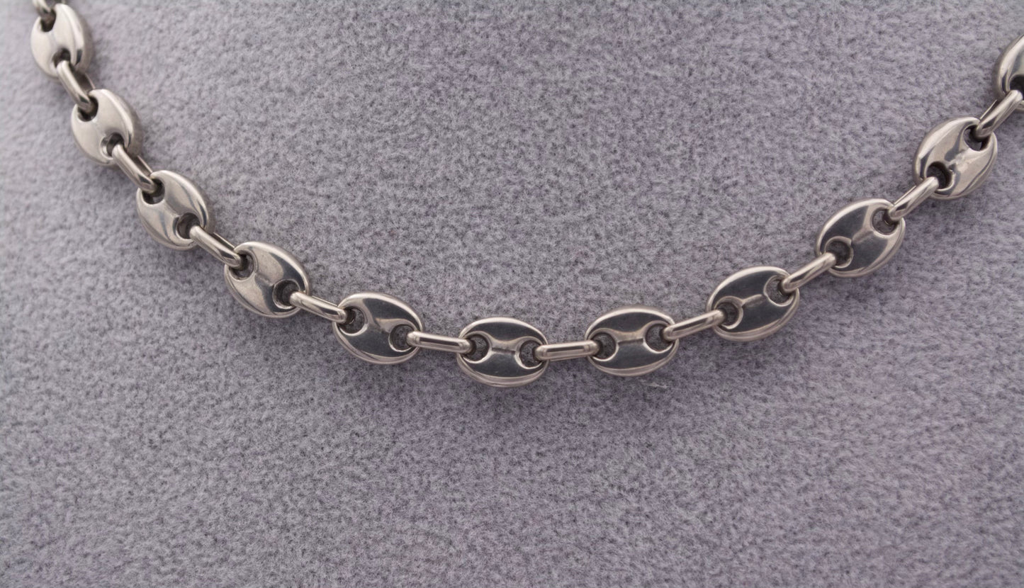 Collier graine de café argent