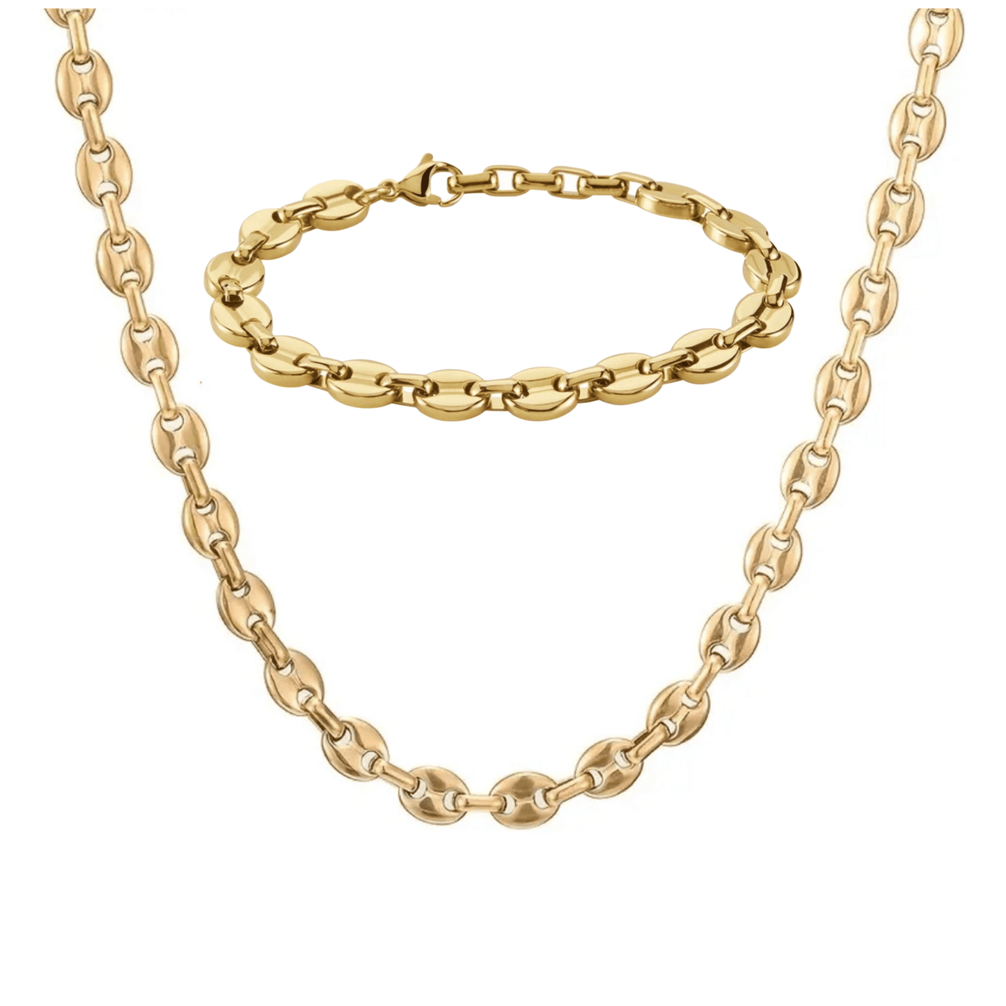 Parure graine de café argent