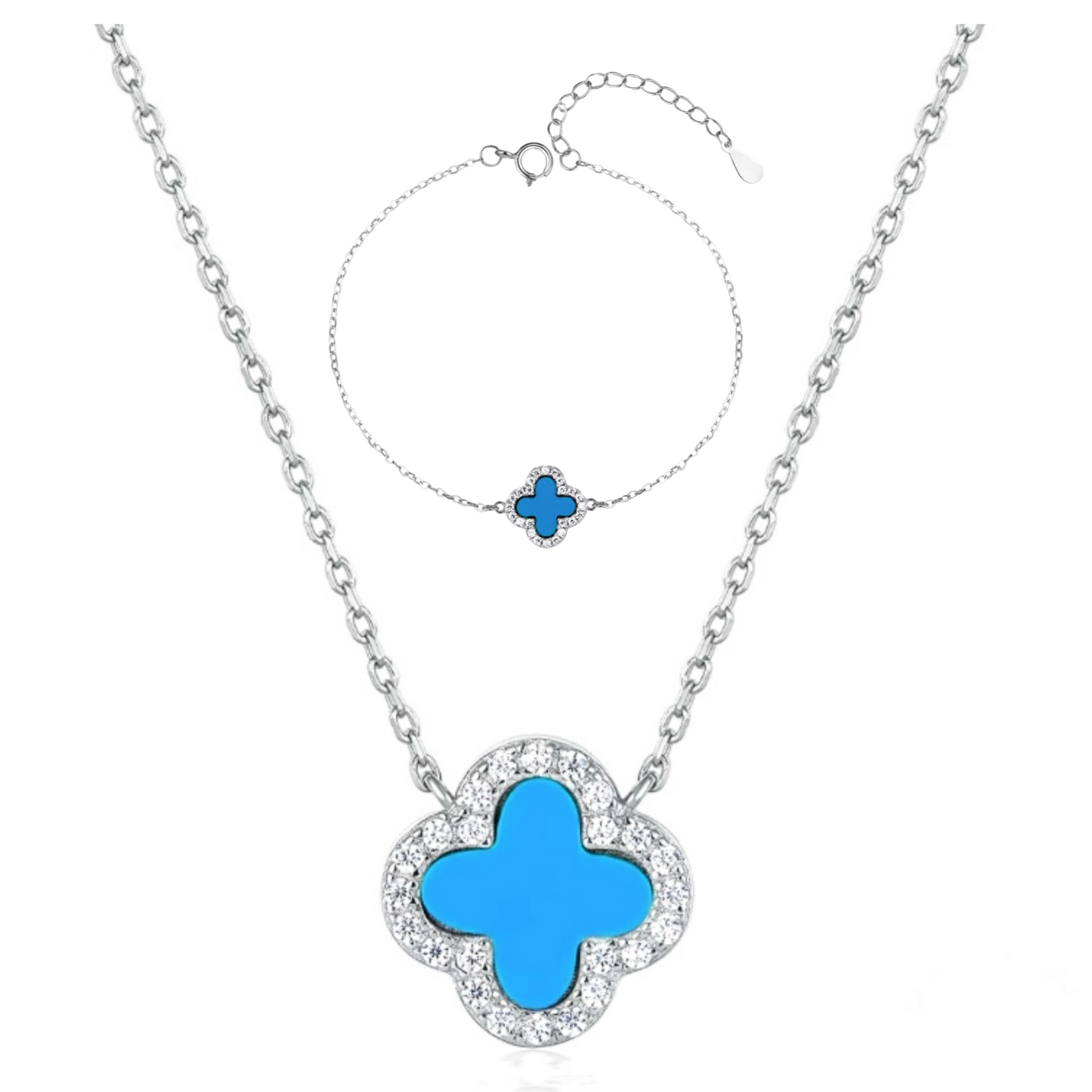 Parure Mélina coeur blanc