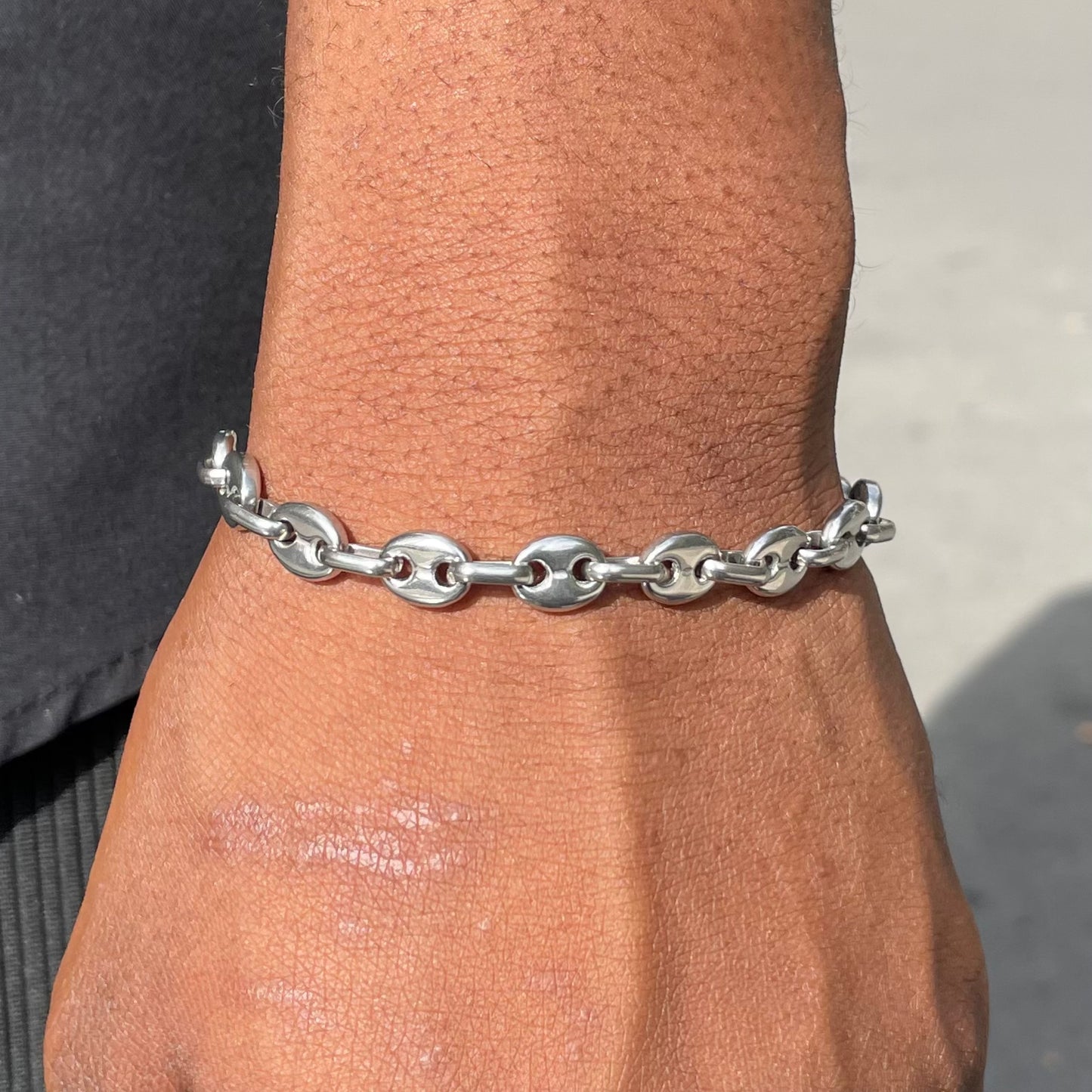 Bracelet graine de café argent