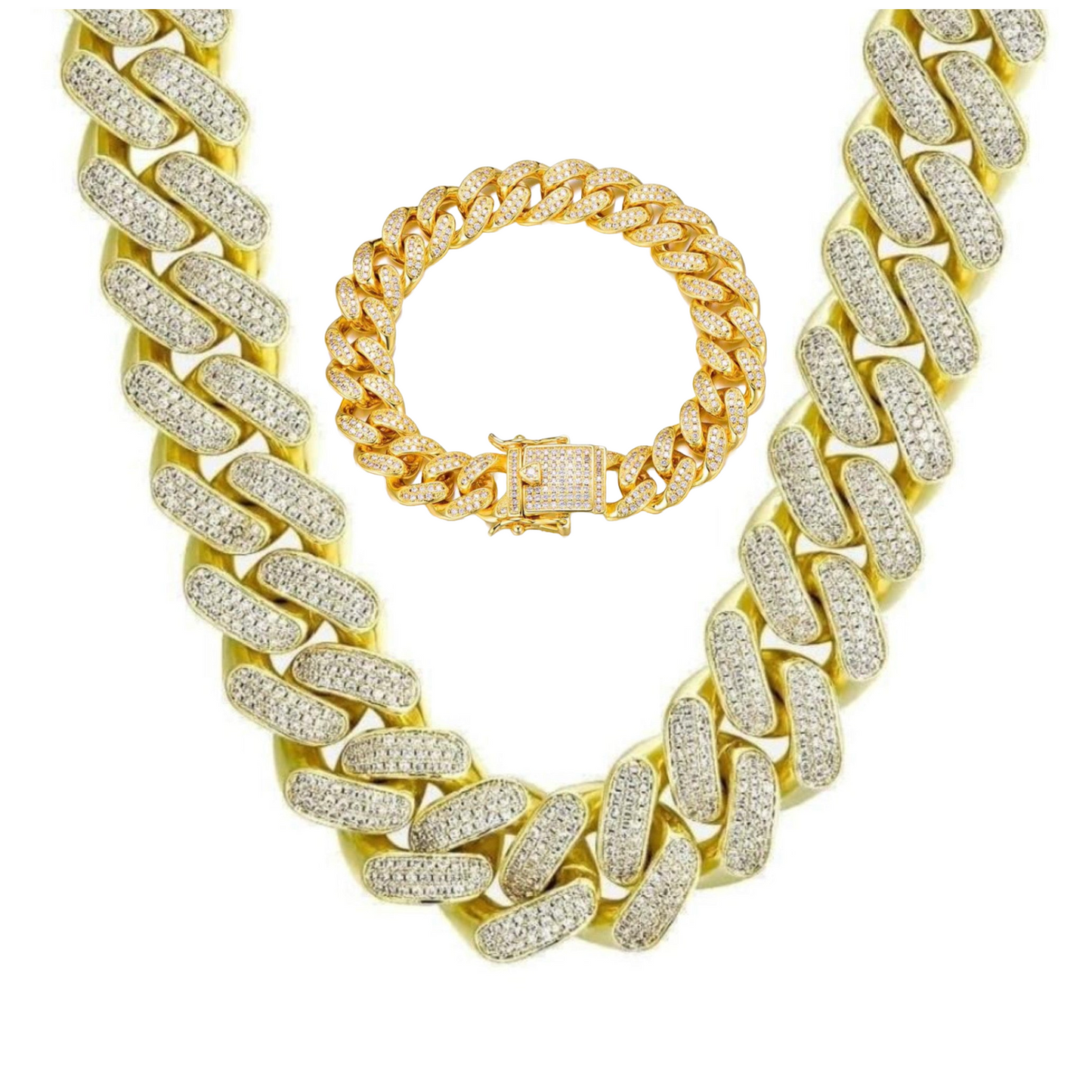 Parure Luxux ice Plaqué Or Jaune 18 carats