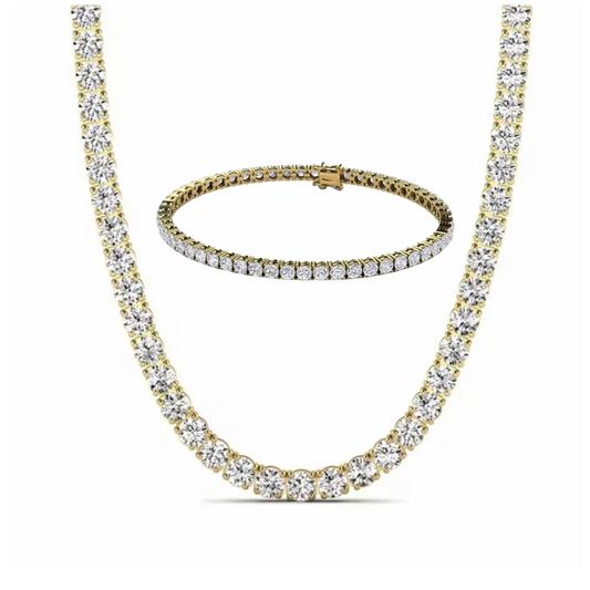 Parure Tennis ice Plaqué Or Jaune 18 carats