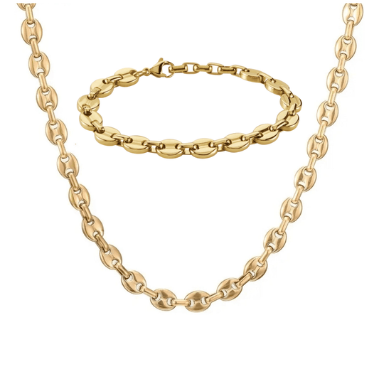 Parure graine de café or