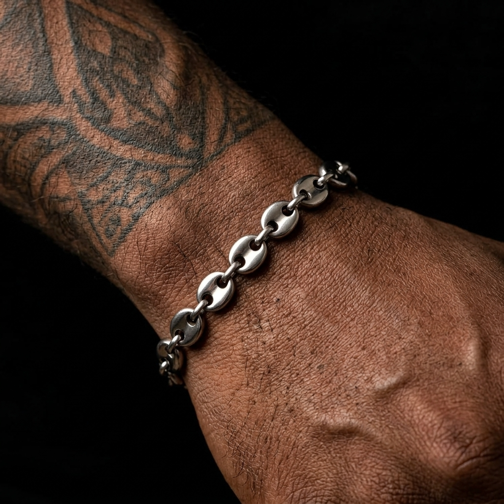 Bracelet graine de café argent