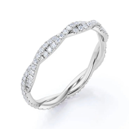 la bague Vanessa en acier inoxydable plaqué or blanc 18 carats