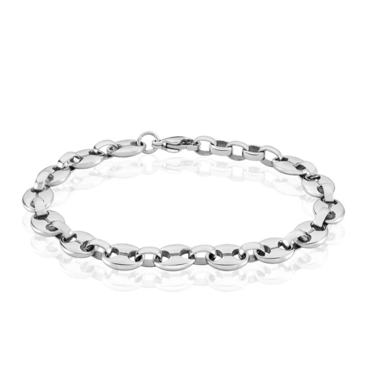 Bracelet graine de café plaqué or blanc 18 carats