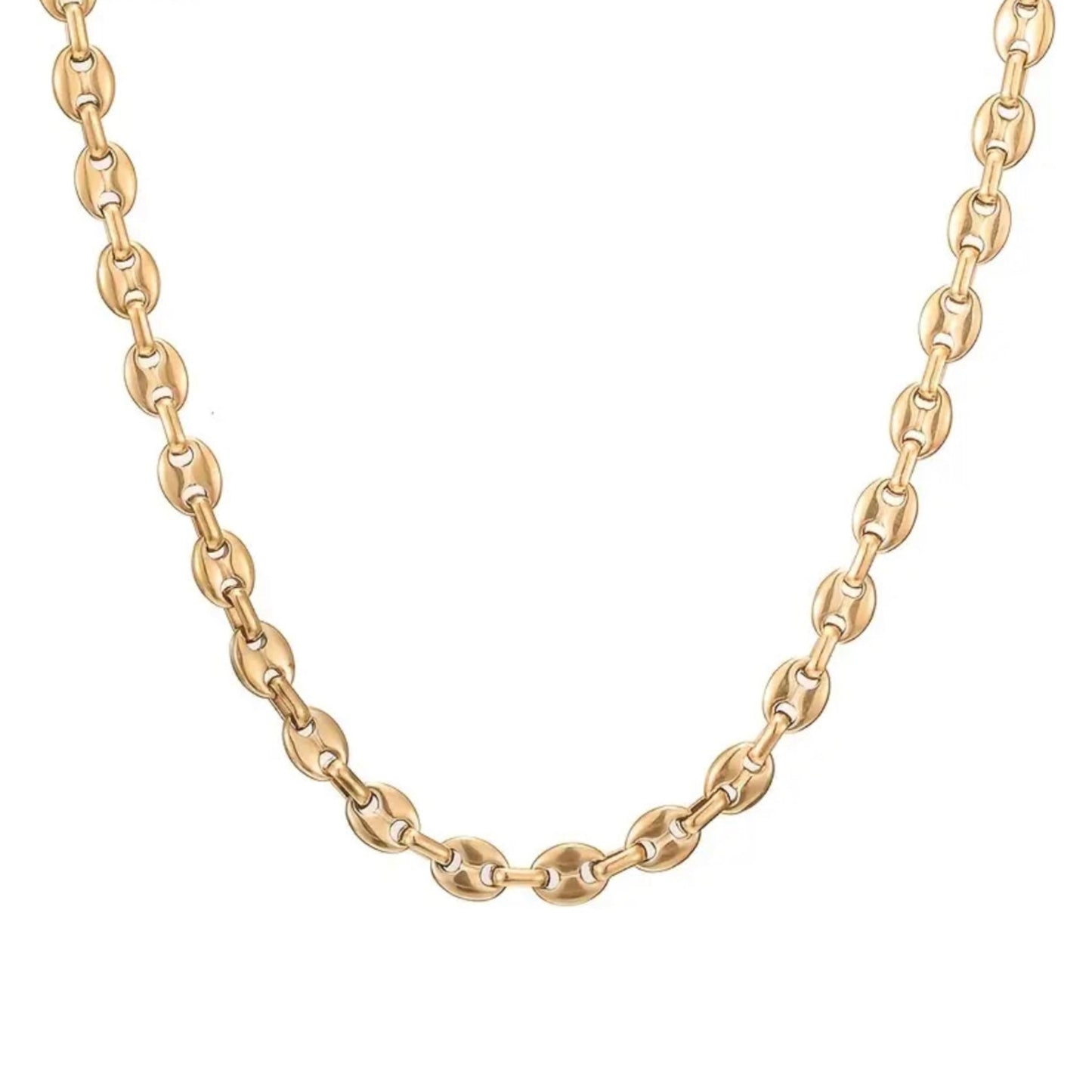 Collier Graine de Café Plaqué Or Jaune 18 Carats 