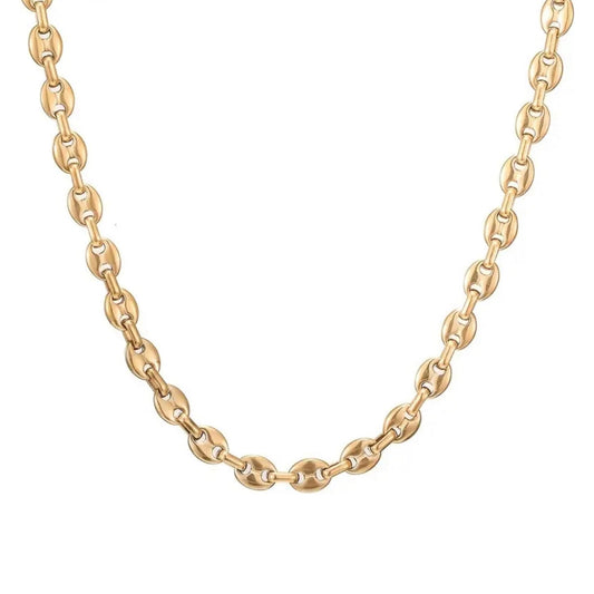 Collier Graine de Café Plaqué Or Jaune 18 Carats 