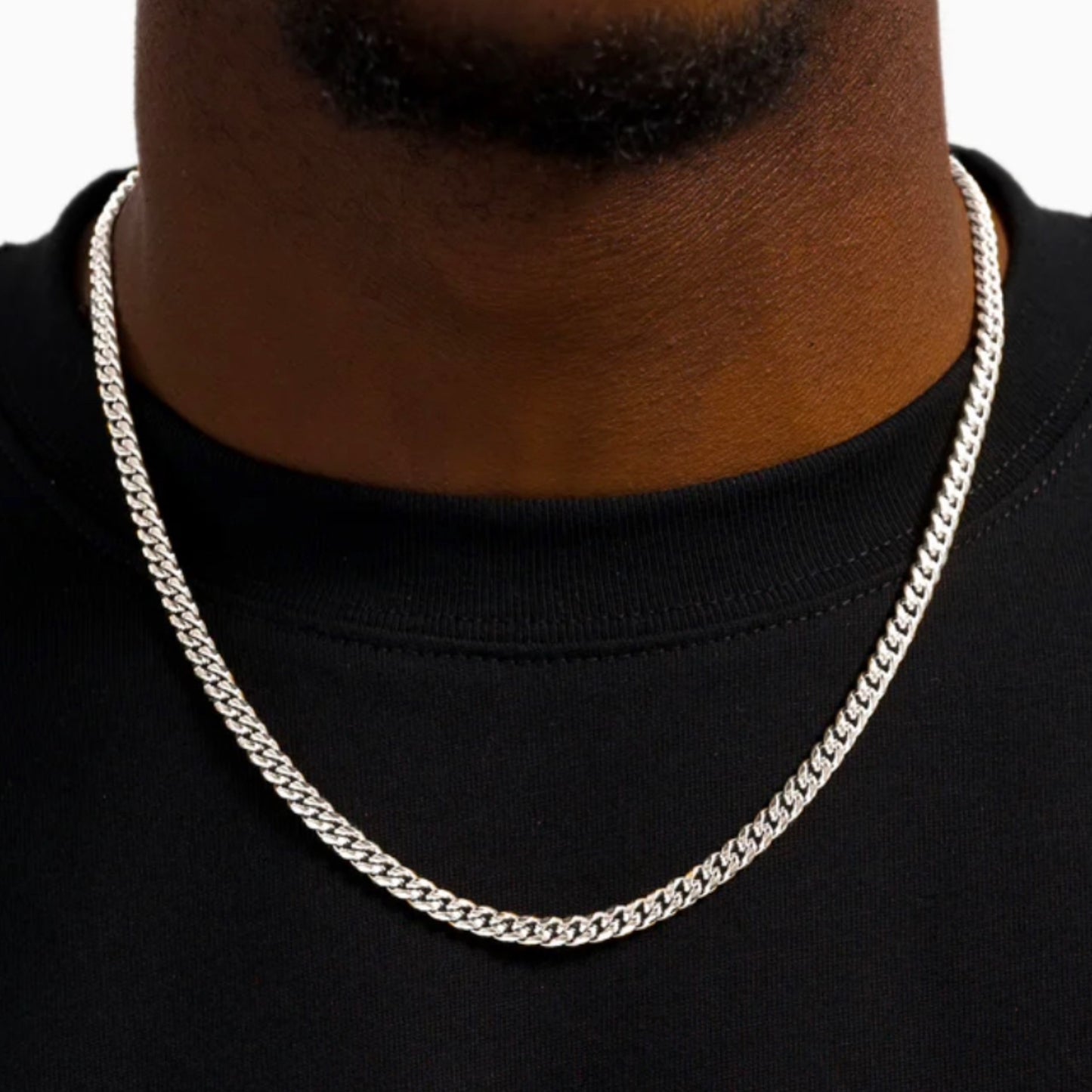 Collier américain plaqué or blanc 18 carats