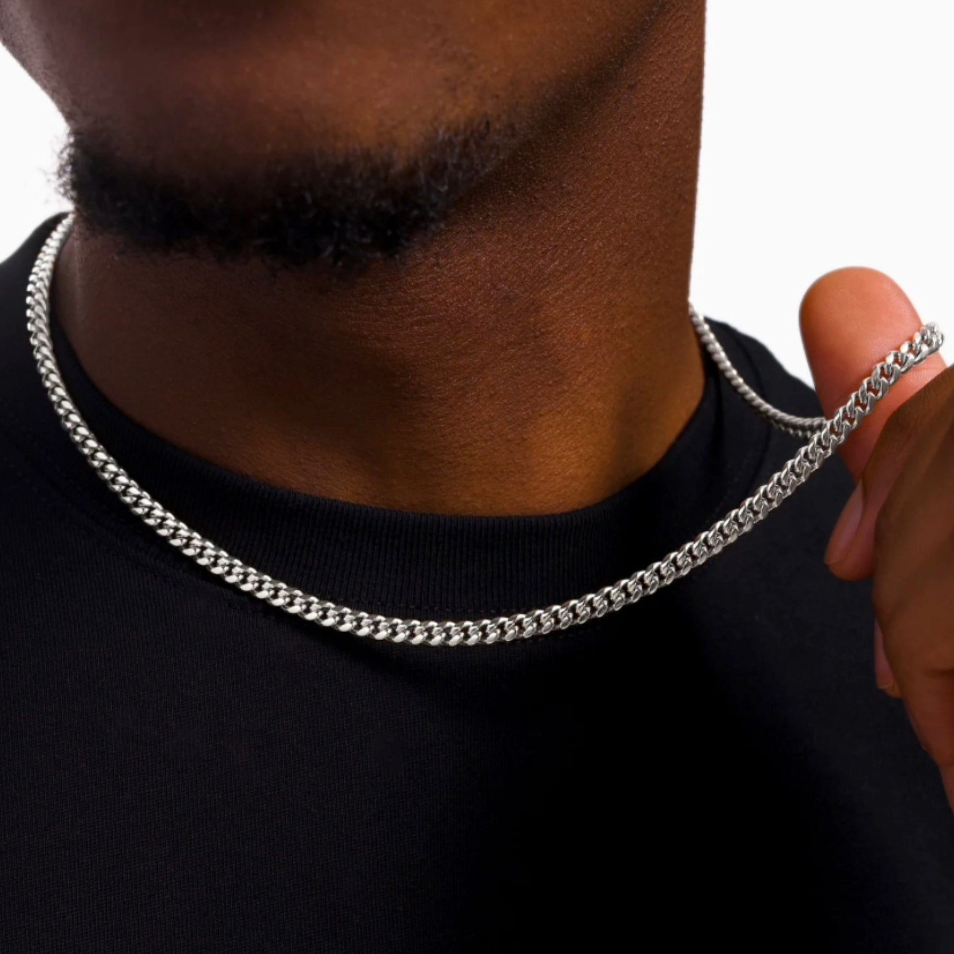Collier américain plaqué or blanc 18 carats