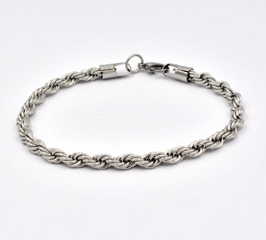 Bracelet torsadé argent