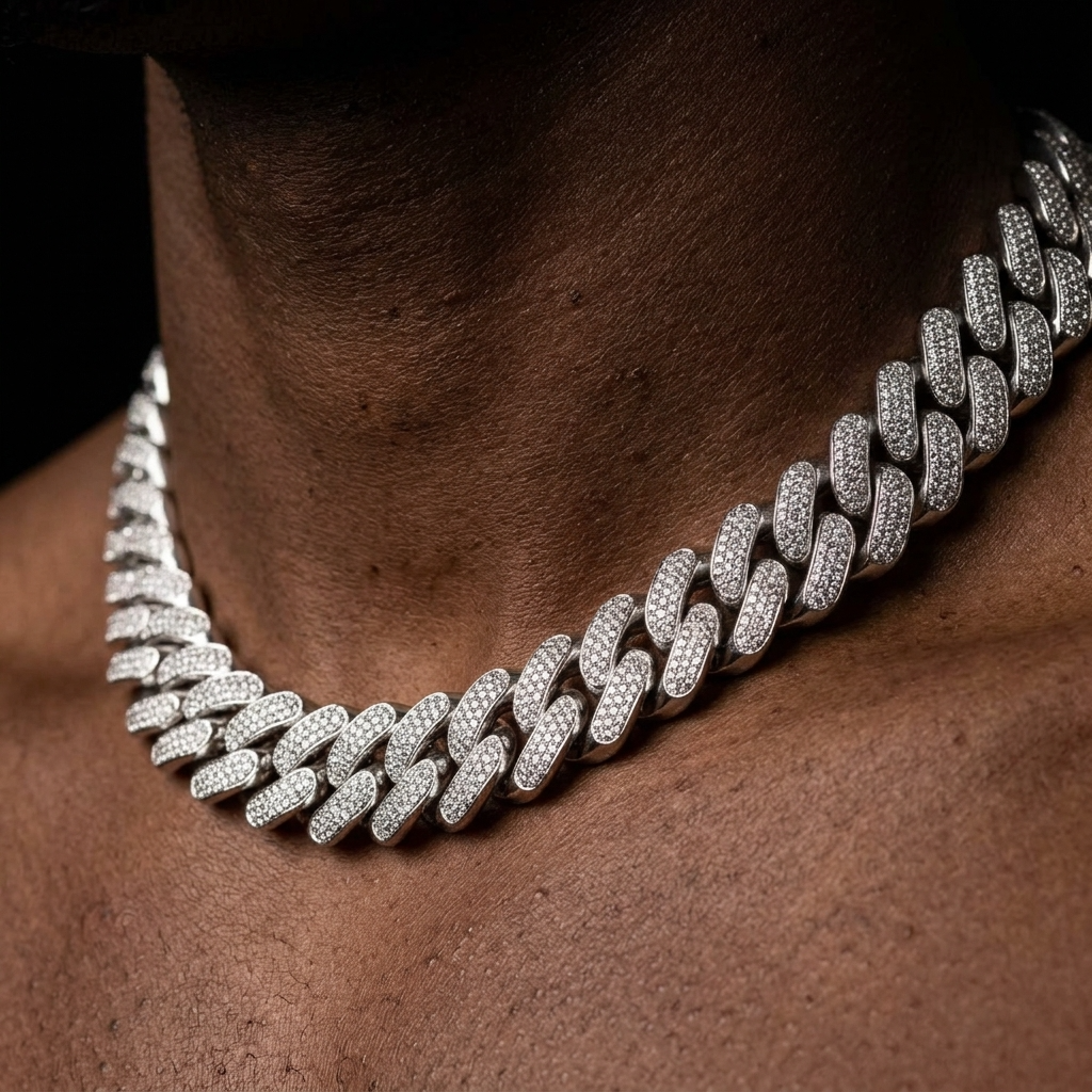 Chaîne luxux ice argent