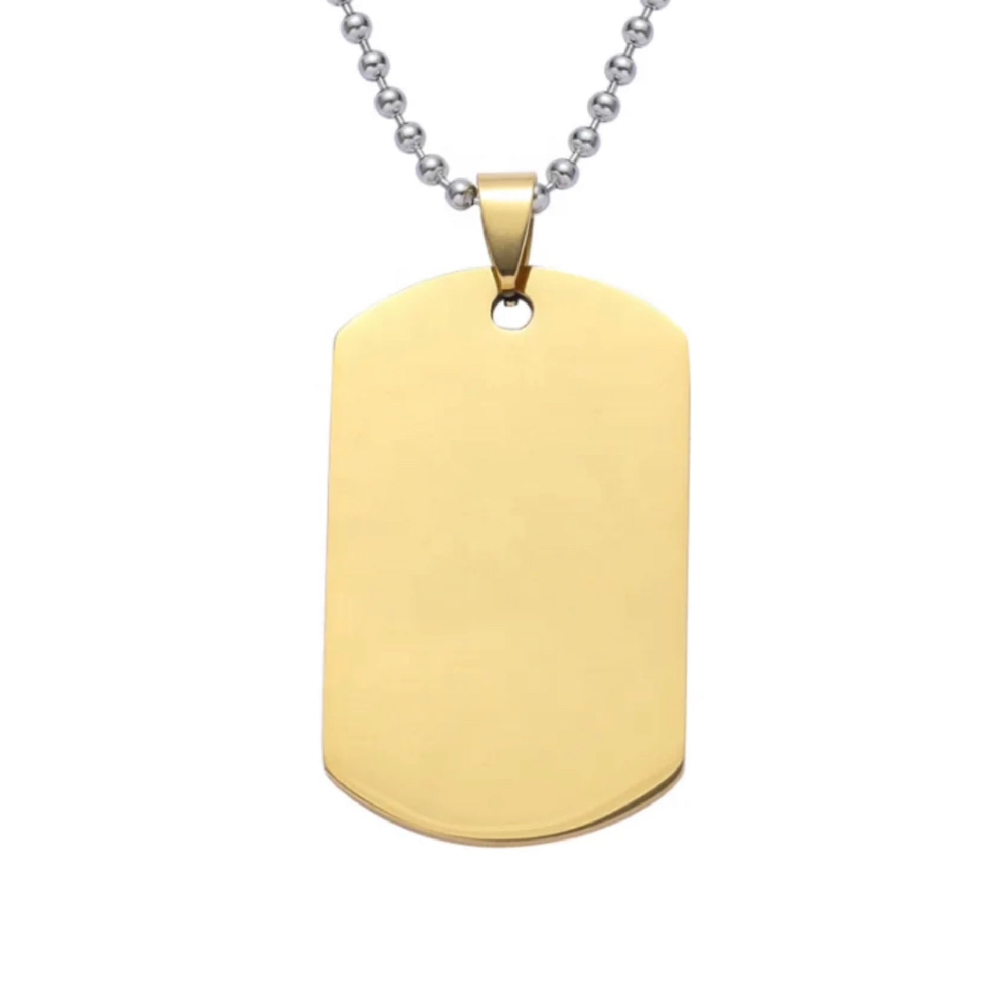  le pendentif plaque or en acier inoxydable plaqué or jaune 18 carats