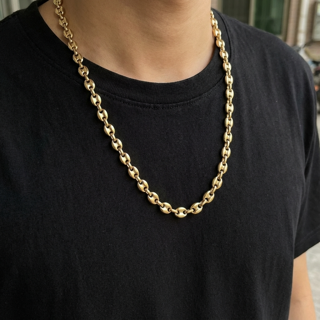 Collier graine de café or