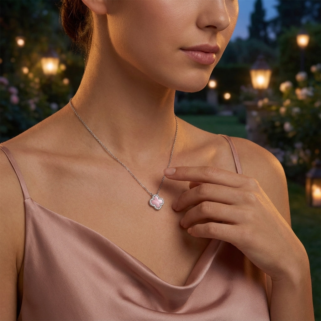 Collier Mélina cœur rose