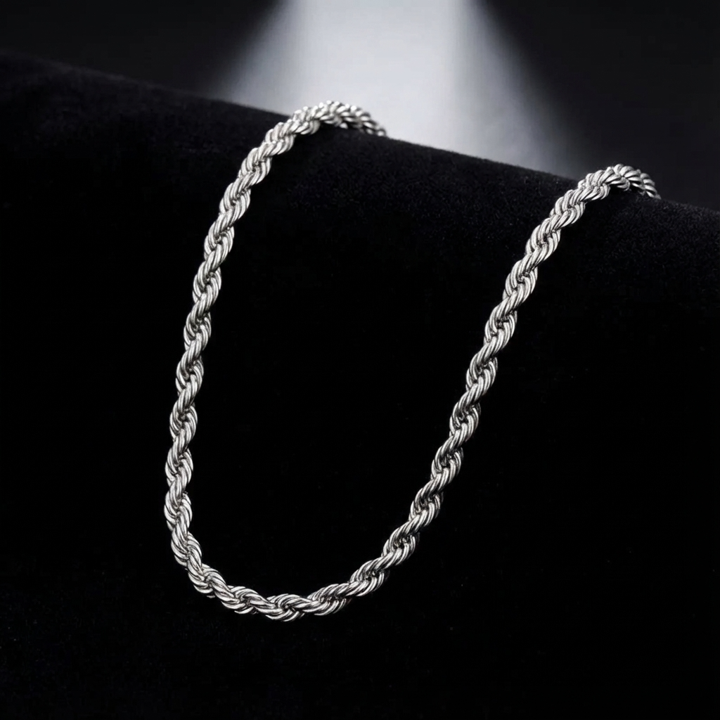 Collier torsadé argent