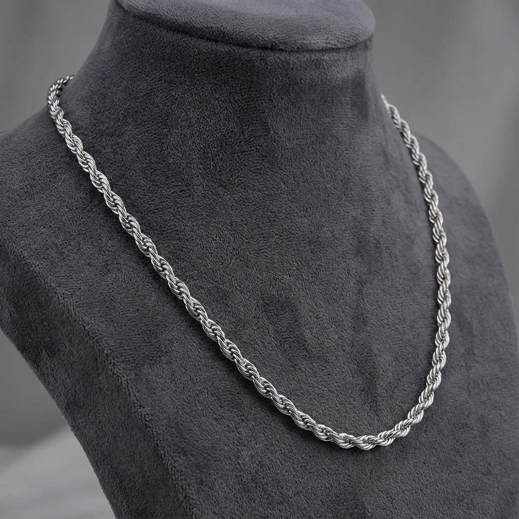 Collier torsadé argent
