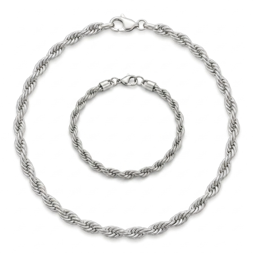 Parure torsadé argent