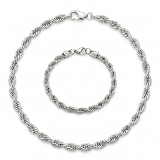 Parure torsadé argent