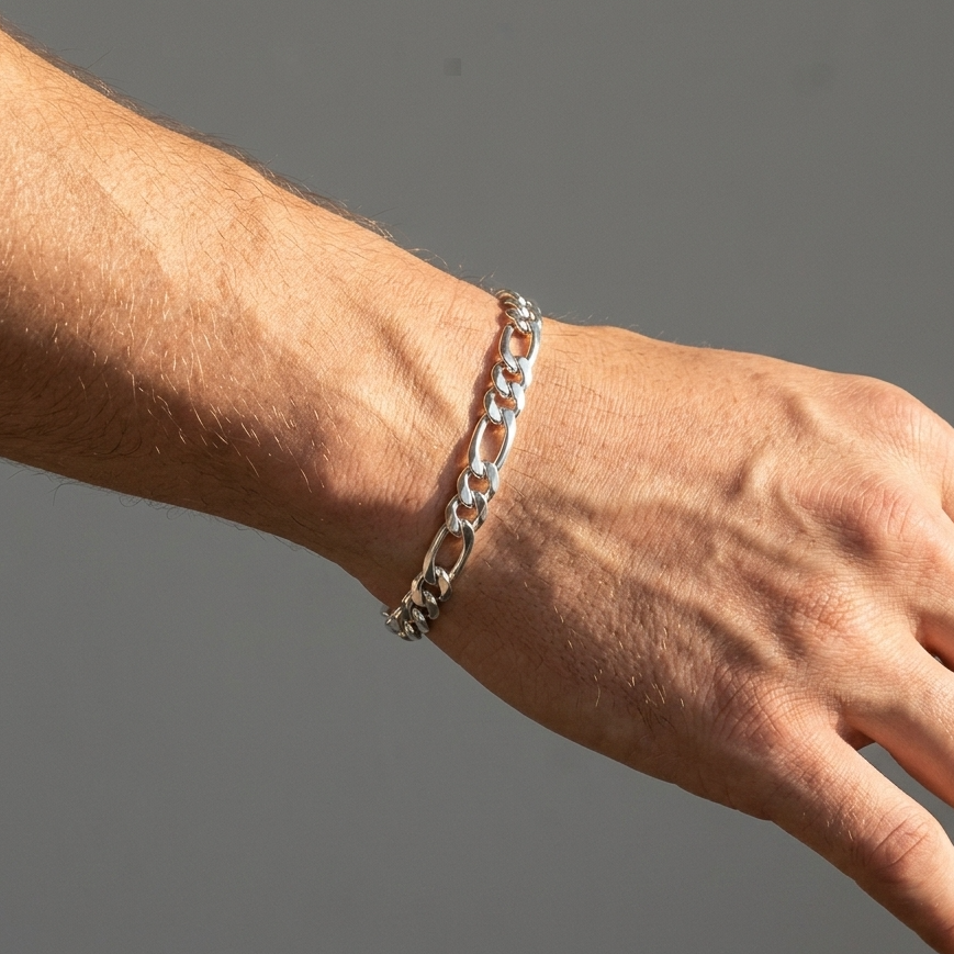 Bracelet figaro argent