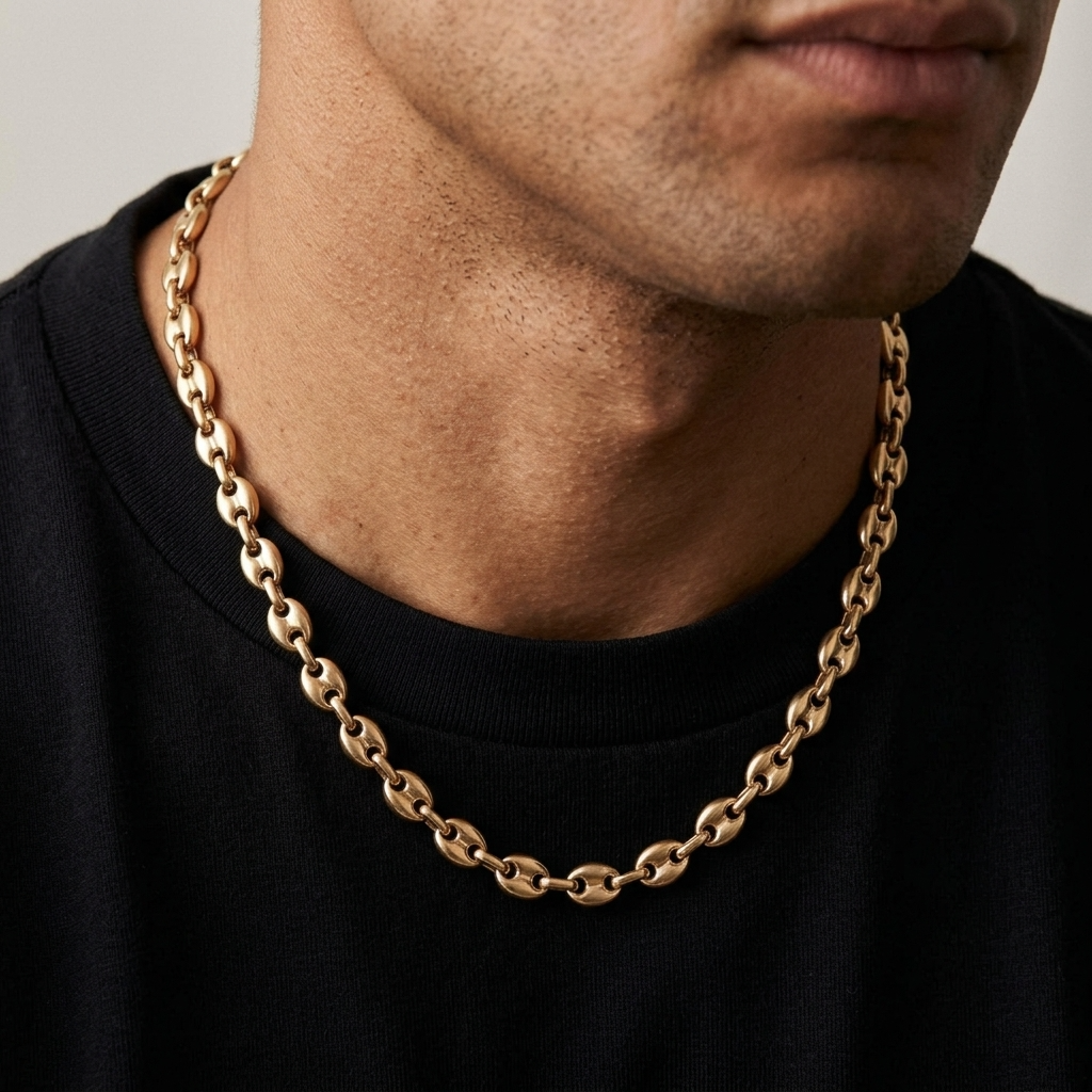 Collier graine de café or