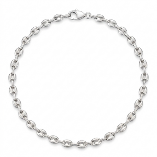 Collier graine de café argent