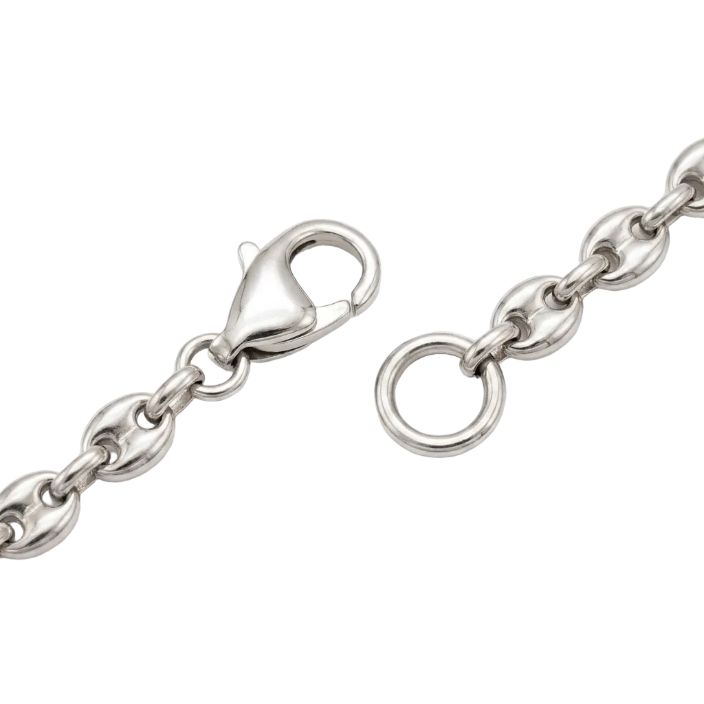 Collier graine de café argent