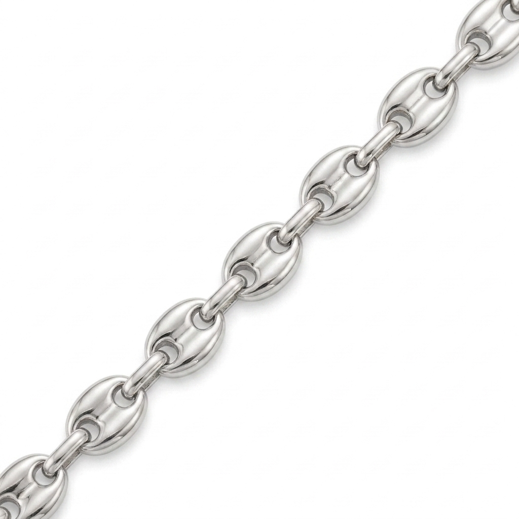 Collier graine de café argent