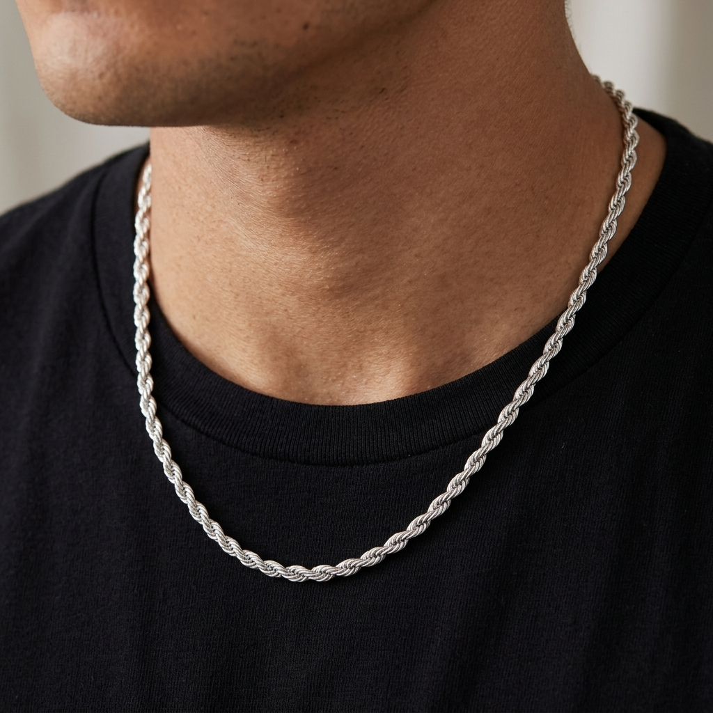Collier torsadé argent