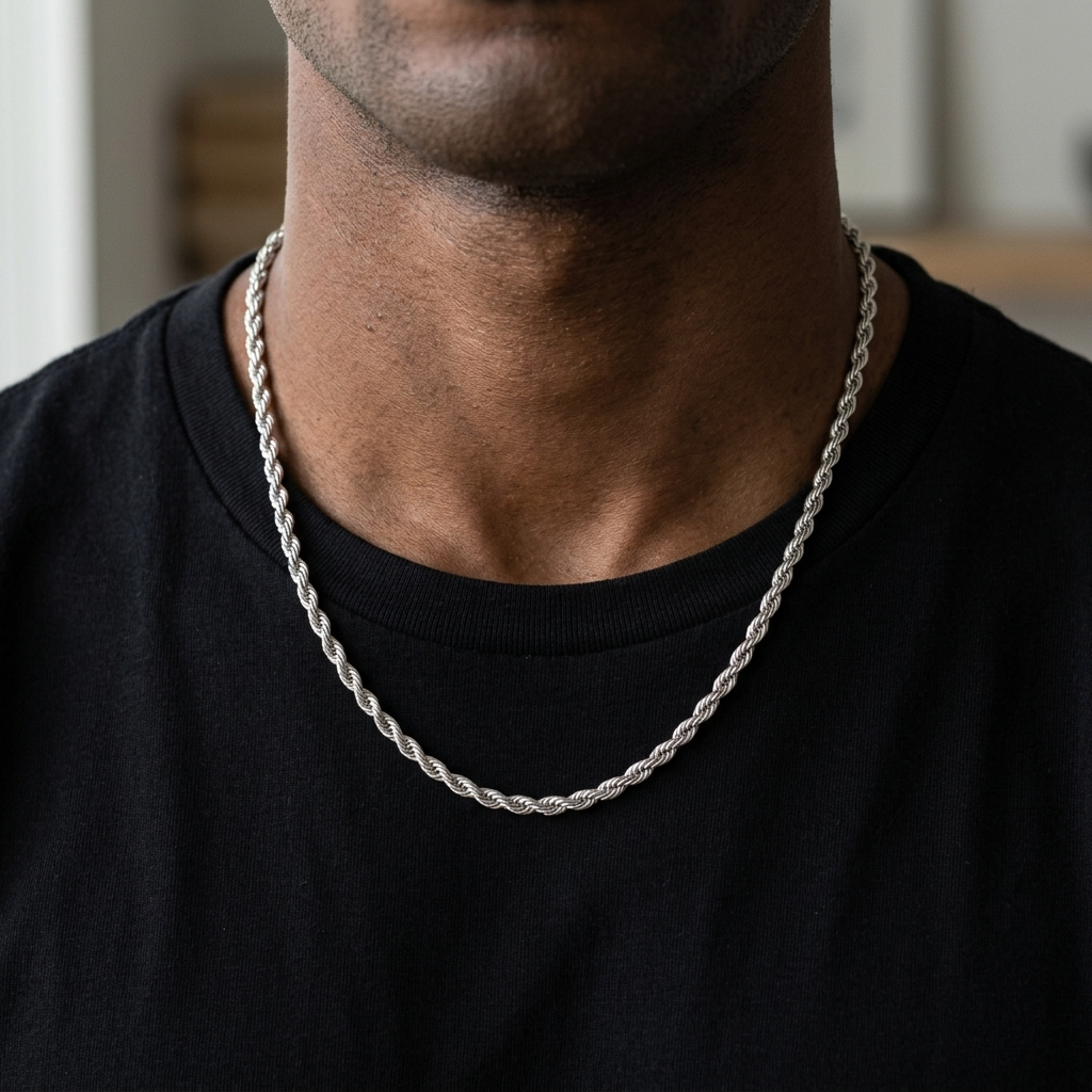 Collier torsadé argent