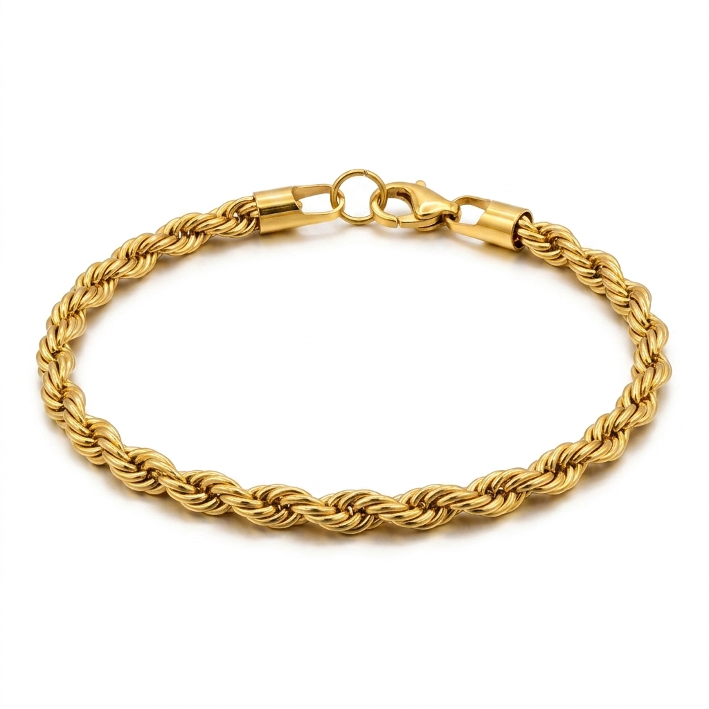 Bracelet torsadé or