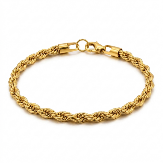 Bracelet torsadé or