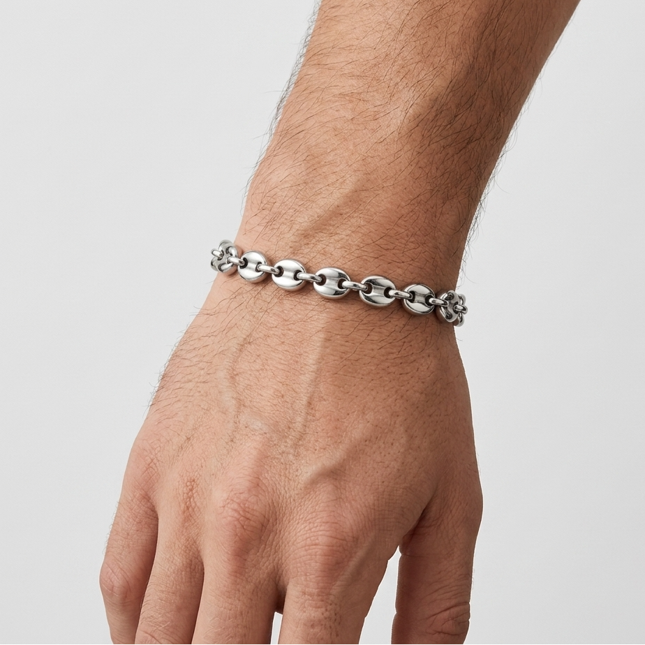 Bracelet graine de café argent
