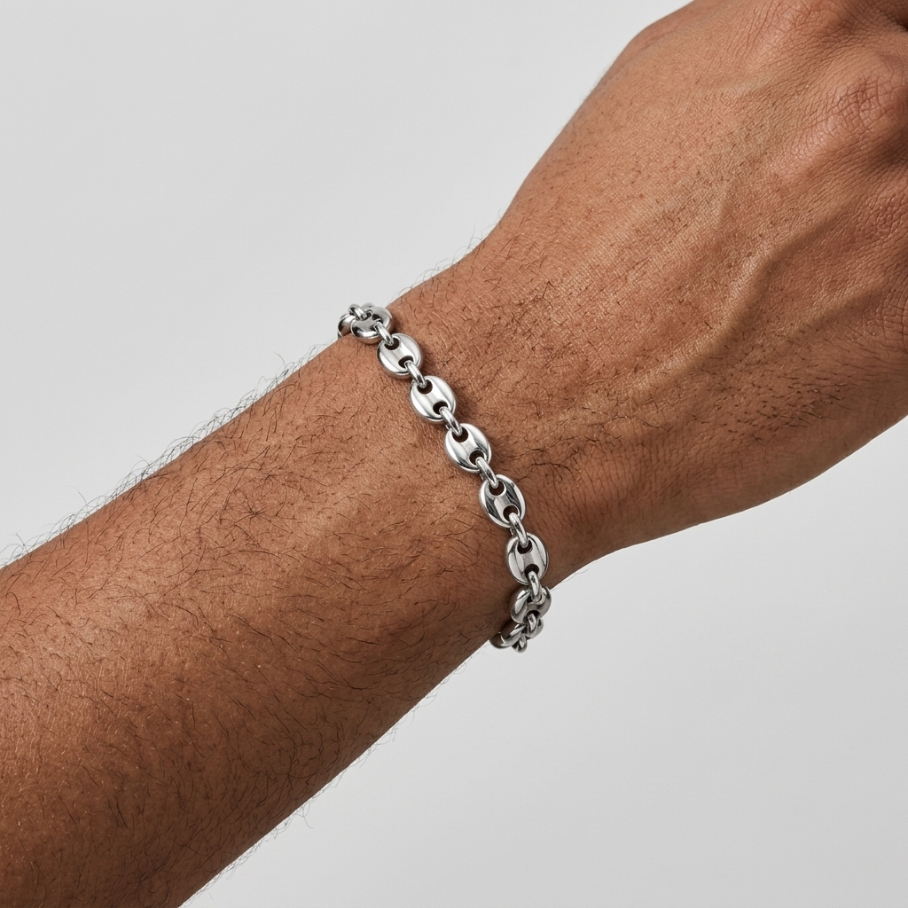 Bracelet graine de café argent
