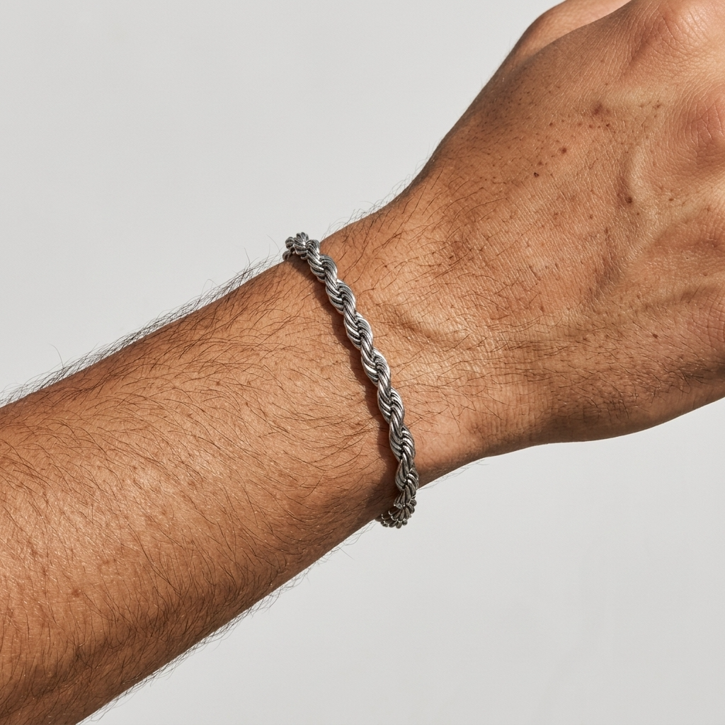 Bracelet torsadé argent