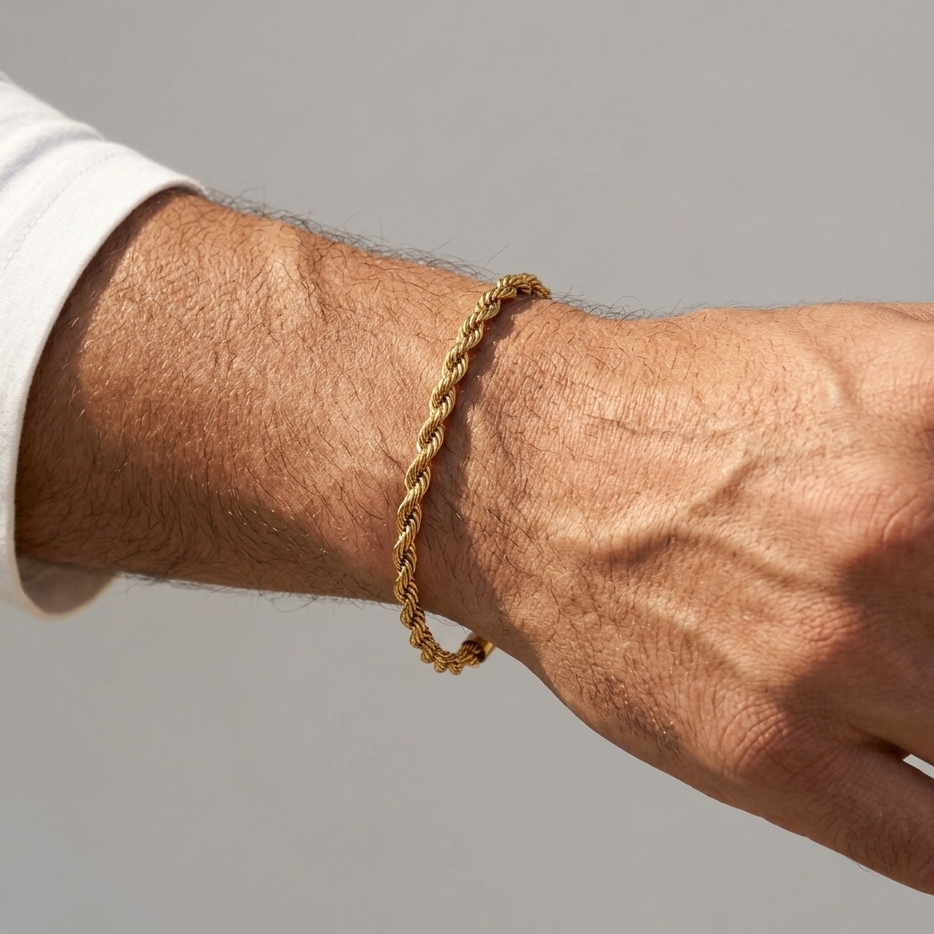 Bracelet torsadé or